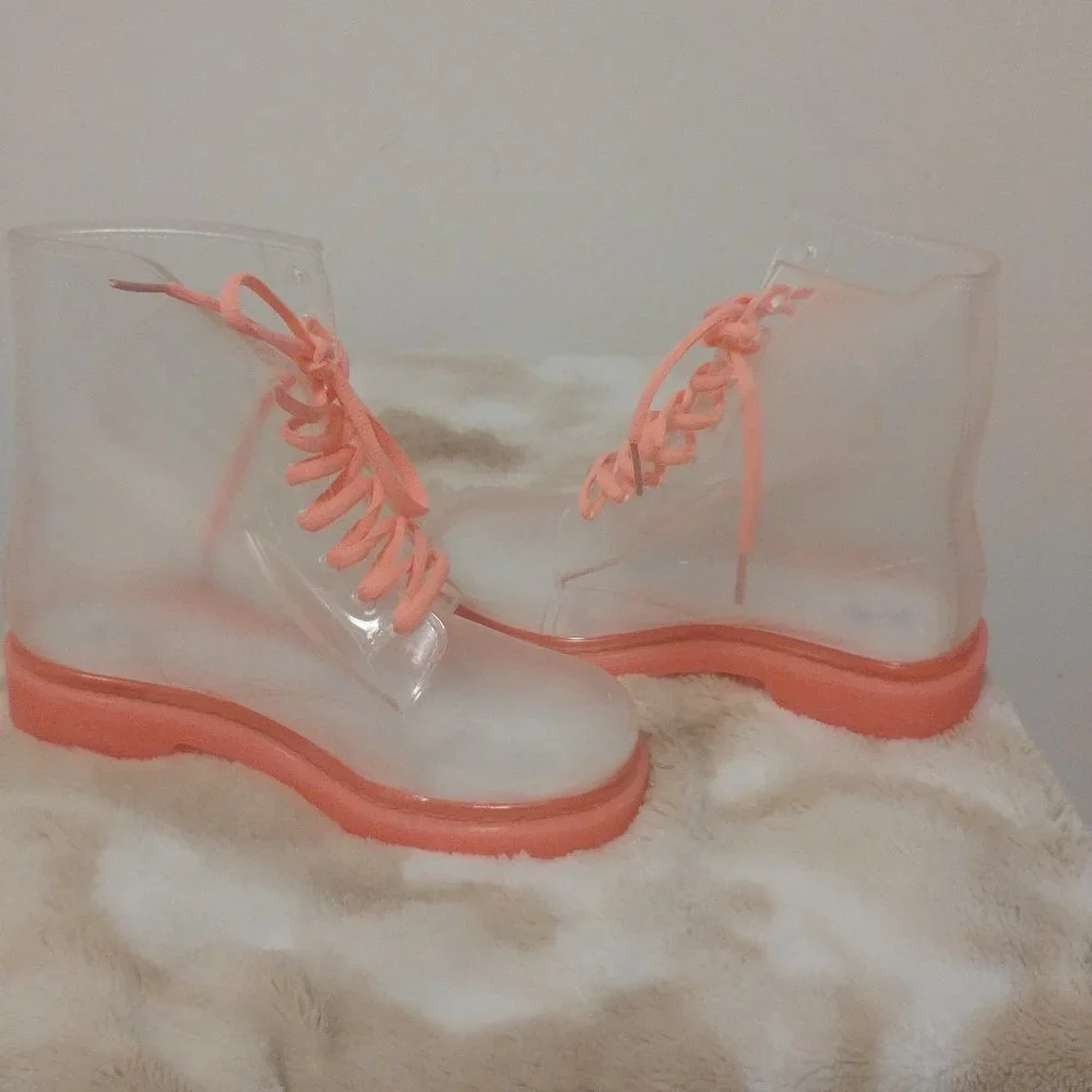 Workshop Ginny Pink Fluorescent Boots Size 36 NWOB